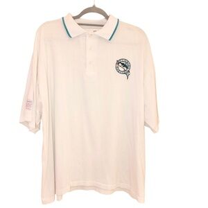 Admit One Sportswear Men's MLB Florida Marlins Embroidered Polo Shirt White XL